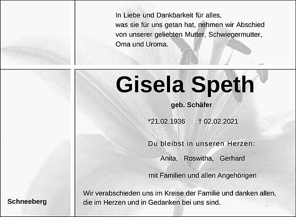Gisela Speth, geb. Schäfer
