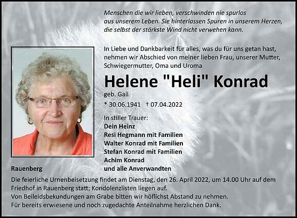 Helene Konrad, geb. Gall