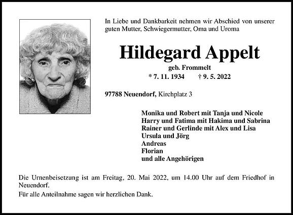 Hildegard Appelt, geb. Frommelt