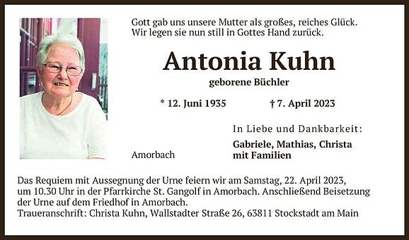 Antonia Kuhn, geb. Büchler
