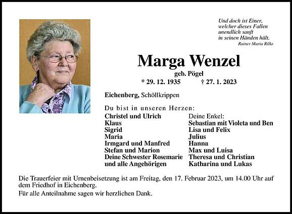 Marga Wenzel, geb. Pogel