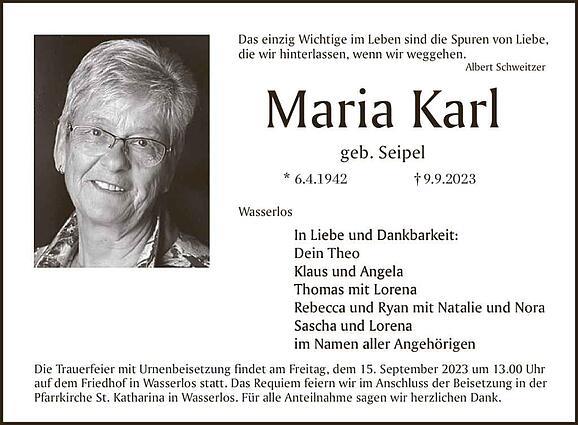 Karl Maria, geb. Seipel