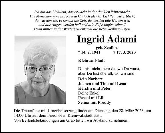 Ingrid Adami, geb. Seufert
