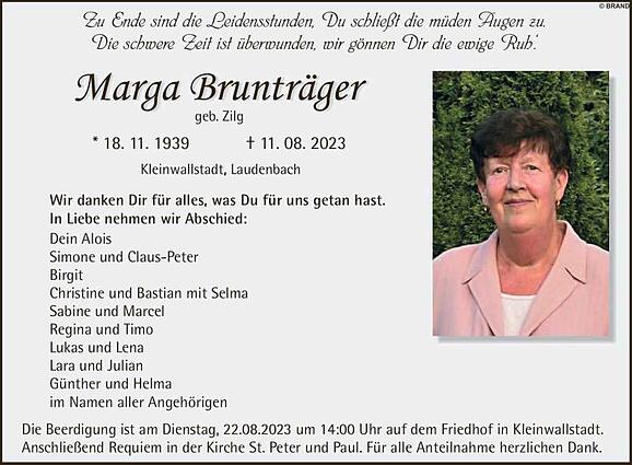 Marga Brunträger, geb. Zilg