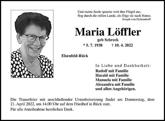 Maria Löffler, geb. Schreck