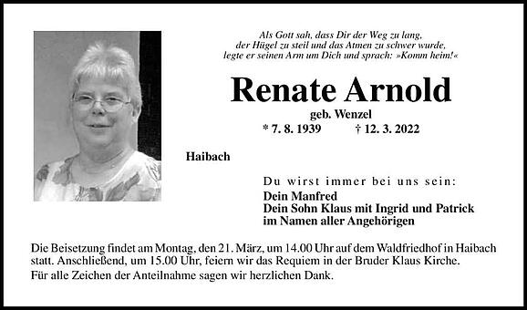 Renate Arnold, geb. Wenzel