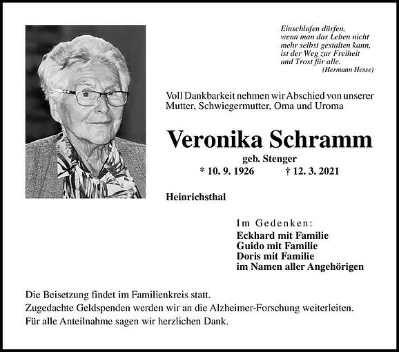 Veronika Schramm, geb. Stenger