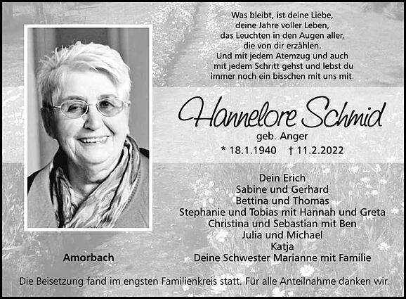 Hannelore Schmid, geb. Anger