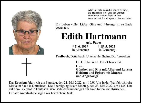 Edith Hartmann, geb. Bauer