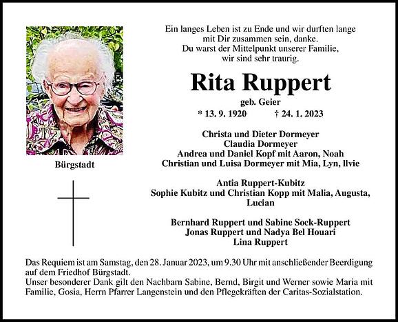 Rita  Ruppert, geb. Geier