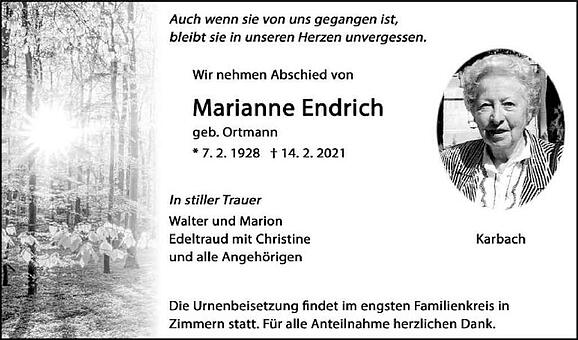 Marianne Endrich, geb. Ortmann
