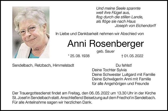 Anni Rosenberger, geb. Sauer