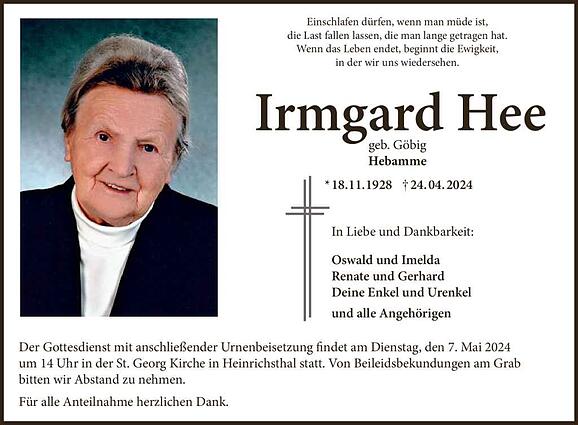Irmgard Hee, geb. Göbig