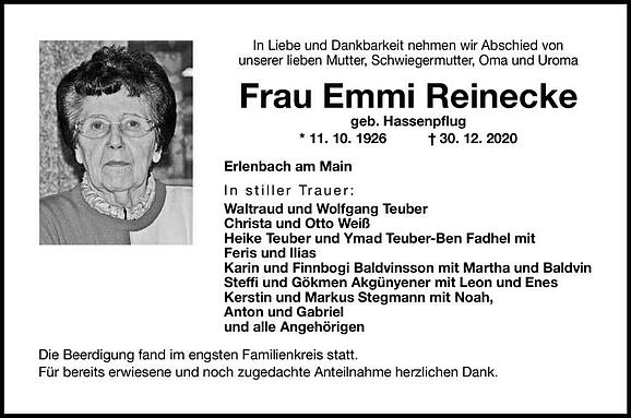 Emmi Reinecke, geb. Hassenpflug