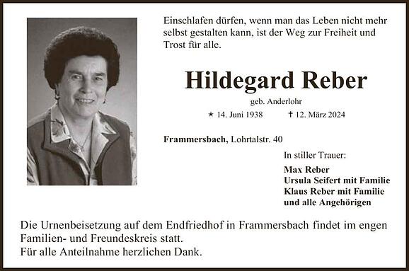 Hildegard Reber, geb. Anderlohr