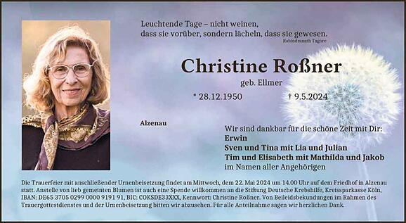 Christine Roßner, geb. Ellmer