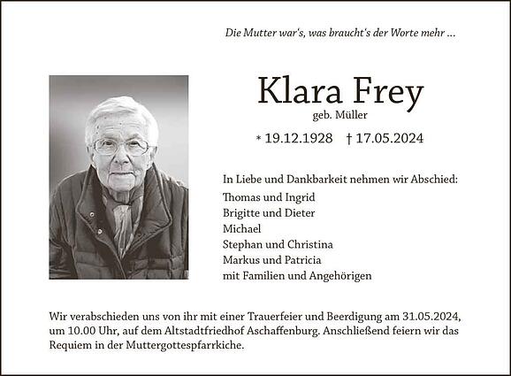 Klara Frey, geb. Müller